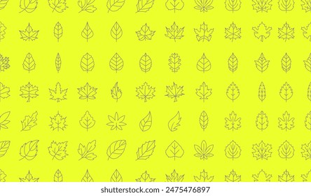 black icons leaves and branches set