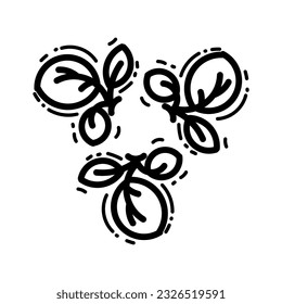 black icons leaves, branches and trees line
