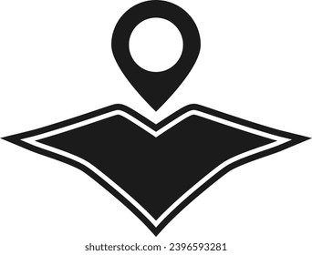 Black icons on the map