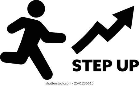 Black icons on step up
