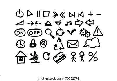 black icons on white background