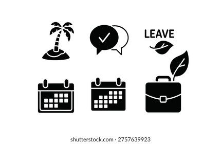 Black icons representing vacation leave