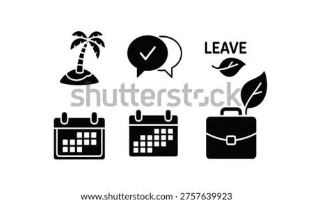 Black icons representing vacation leave