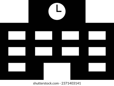 Black icons of school buildings