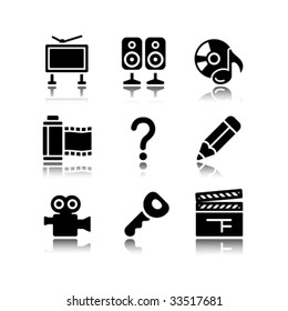Black icons set 28