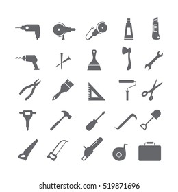 Black icons with tools