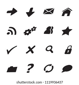 Black icons for web. Vector set for website