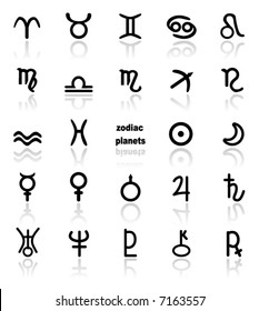 Black icons, Zodiac & Planets (set5,part4)