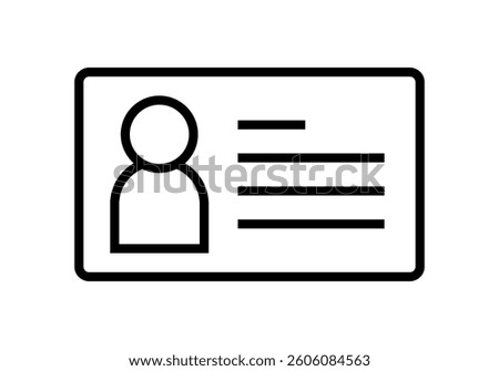 Black ID card icon on white background