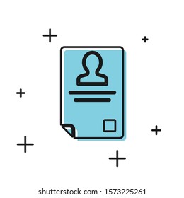 Black Identification badge icon isolated on white background. It can be used for presentation, identity of the company, advertising.  Vector Illustration