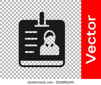 Icono de identificación negra aislado en fondo transparente. Se puede usar para presentación, identidad de la empresa, publicidad.  Vector