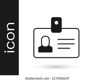 Icono de identificación negra aislado en fondo blanco. Se puede usar para presentación, identidad de la empresa, publicidad.  Vector