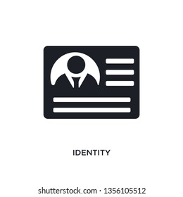 black identity isolated vector icon. simple element illustration from startup concept vector icons. identity editable logo symbol design on white background. can be use for web and mobile