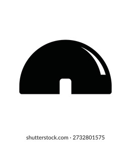 Black igloo house winter home flat design vector illustration isolated on white background