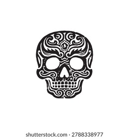Black illustration art skull or skeleton concept