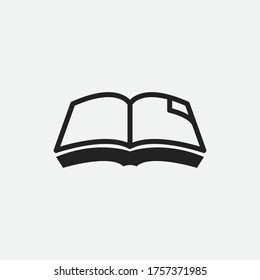 black illustration book simple logo vector design