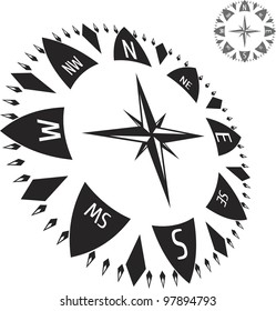 Black illustration of compass