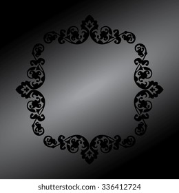 Black illustration of decorative frame 