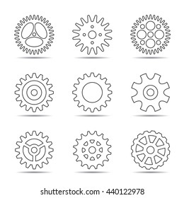 Black illustration of Gear. Vector Illustration