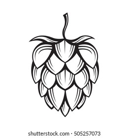 black illustration of hop for brewing