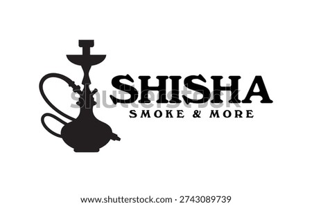 Black illustration logo design of hookah