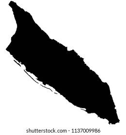 black illustration map of Aruba