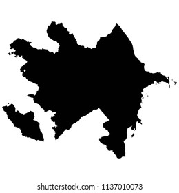 black illustration map of Azerbaijan