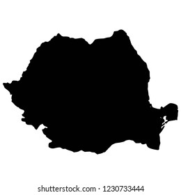 mapa de ilustraciones negras de Rumania