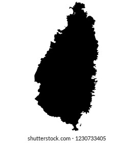 black illustration map of Saint_Lucia