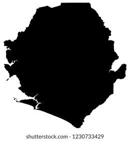 black illustration map of Sierra_Leone