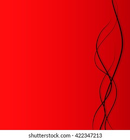 Black illustration on a red background. Vector