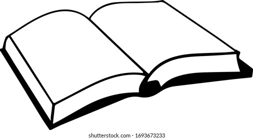 Black illustration of an open book