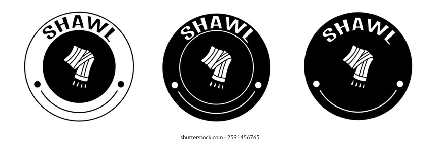 Black illustration of shawl icon in flat. Stock vector.