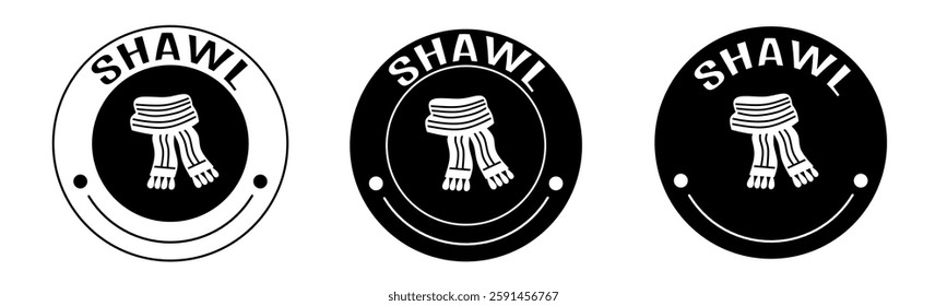Black illustration of shawl icon in flat. Stock vector.