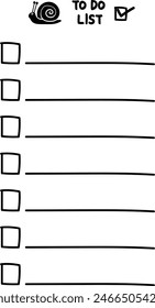 Black illustration of a to-do list