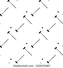 Black image the hammers and ball. Hammers and the ball croquet on a white background. Sign croquet sports. Sports equipment for croquet. Stock vector croquet. Stock seamless pattern vector