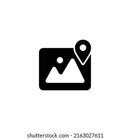 Black image location icon design isolated on white background