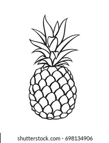 black image of pineapple tropical fruit