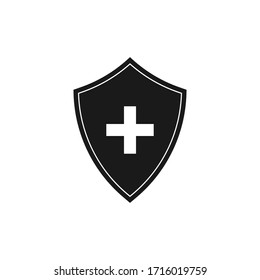 Schwarzes Immunsystem Symbol auf weißem Hintergrund.