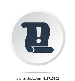 Black Important Information icon on white web button