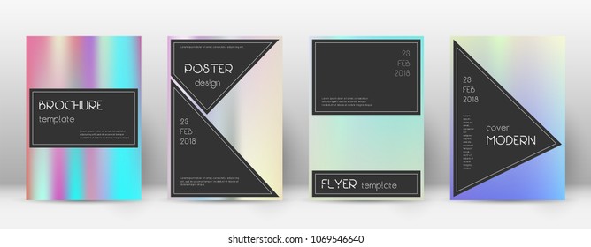 Black impressive template for Brochure, Annual Report, Magazine, Poster, Corporate Presentation, Portfolio, Flyer. Admirable pastel hologram cover page.
