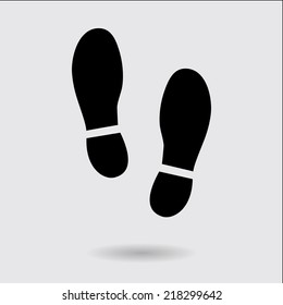 Black Imprint soles shoes icon. Flat design style.