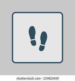 Black Imprint soles shoes icon. Flat design style.