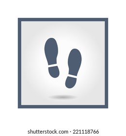 Black Imprint soles shoes icon. Flat design style.