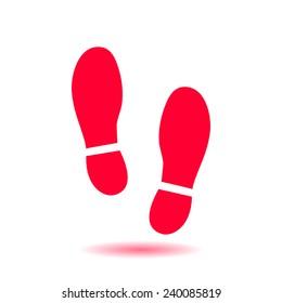 Black Imprint soles shoes icon. Flat design style.