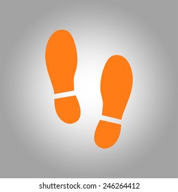 Black Imprint soles shoes icon. Flat design style.