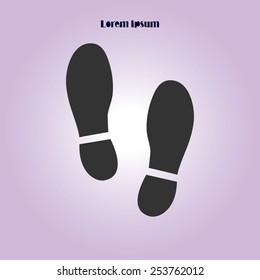 Black Imprint soles shoes icon. Flat design style.