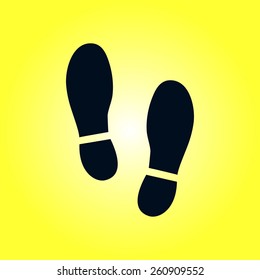 Black Imprint soles shoes icon. Flat design style.