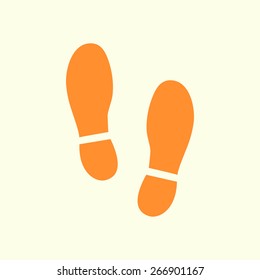 Black Imprint soles shoes icon. Flat design style.