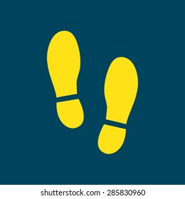Black Imprint soles shoes icon. Flat design style.